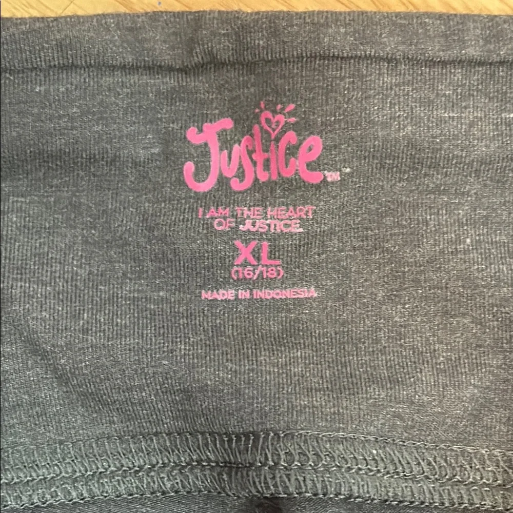 Justice Girls XL 16 Gray High Rise Stretch Leggings Athleisure Everyday